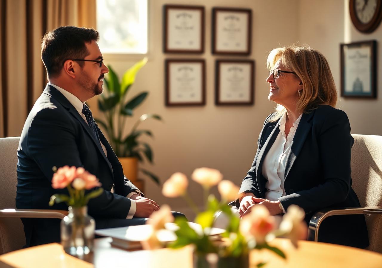 Business & Real Estate attorney consulting with a client